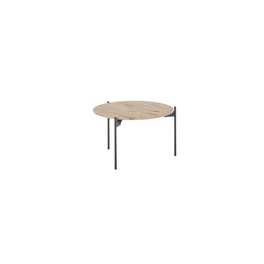 Stolik kawowy AURA, śr. 55 cm, dąb/antracyt