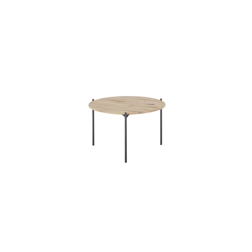Stolik kawowy AURA, śr. 55 cm, dąb/antracyt