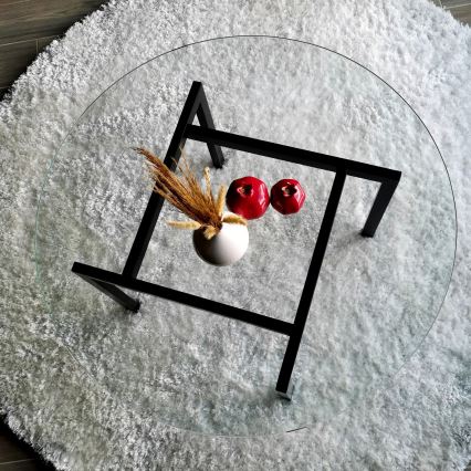 Stolik kawowy BALANCE 42x75 cm czarny/przezroczysty