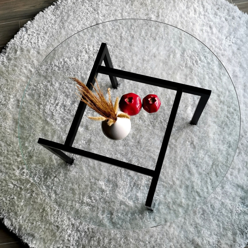 Stolik kawowy BALANCE 42x75 cm czarny/przezroczysty