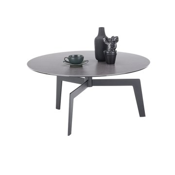 Stolik kawowy BALANCE, średnica 80 cm, szary/antracyt