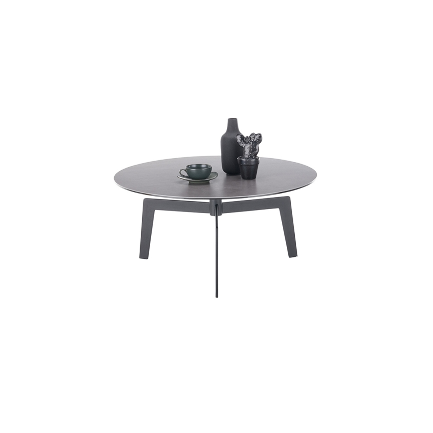 Stolik kawowy BALANCE, średnica 80 cm, szary/antracyt