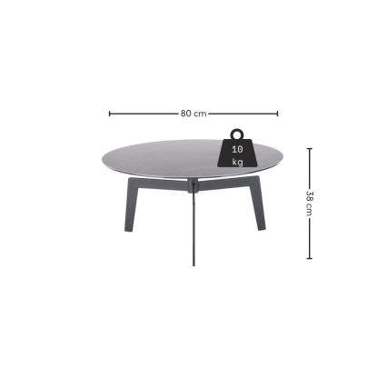 Stolik kawowy BALANCE, średnica 80 cm, szary/antracyt