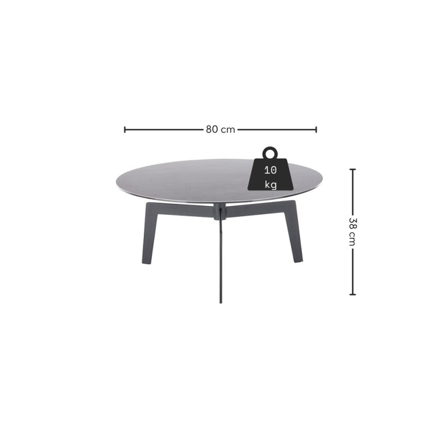 Stolik kawowy BALANCE, średnica 80 cm, szary/antracyt