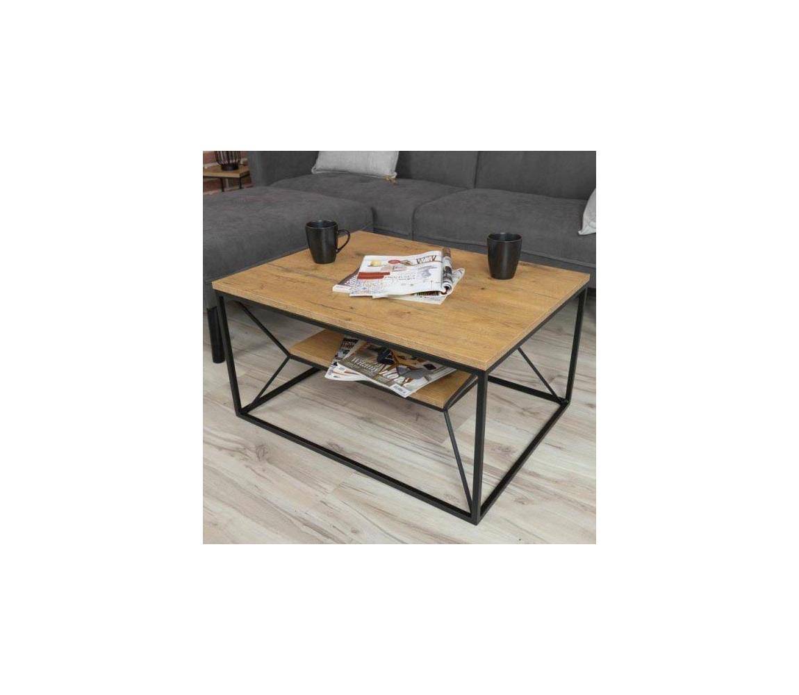Stolik kawowy BASICLOFT 40x80 cm czarny/brown