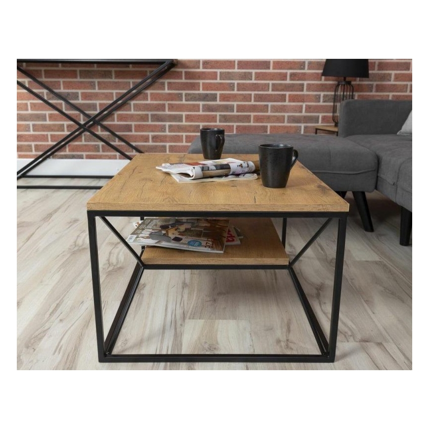 Stolik kawowy BASICLOFT 40x80 cm czarny/brown