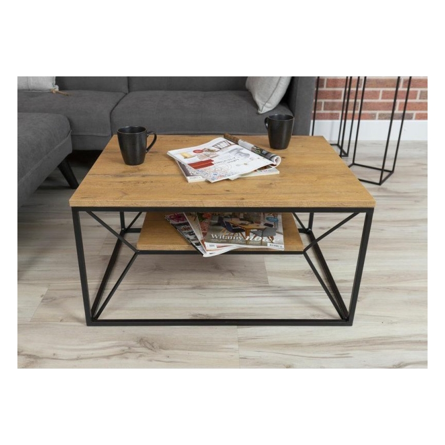 Stolik kawowy BASICLOFT 40x80 cm czarny/brown