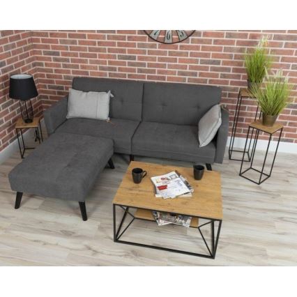 Stolik kawowy BASICLOFT 40x80 cm czarny/brown