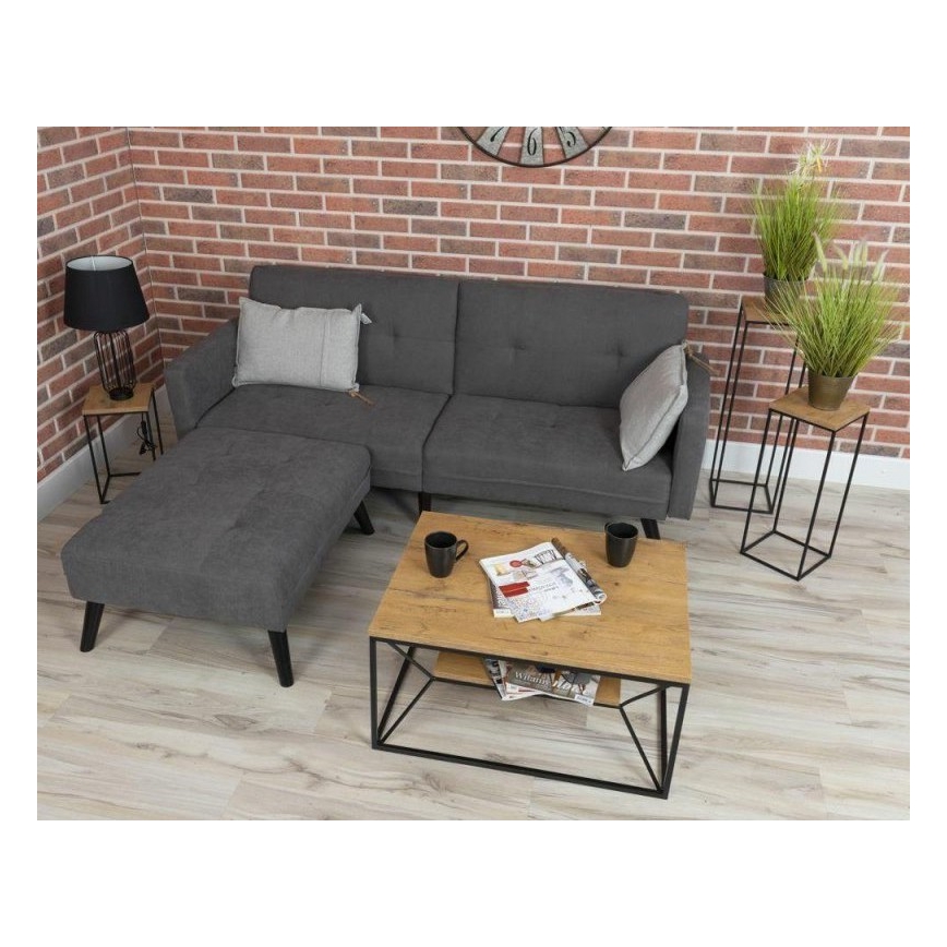 Stolik kawowy BASICLOFT 40x80 cm czarny/brown