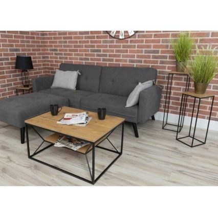 Stolik kawowy BASICLOFT 40x80 cm czarny/brown