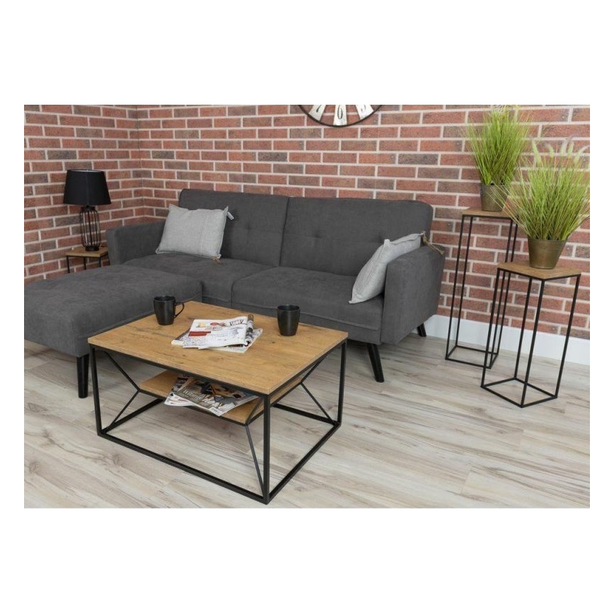 Stolik kawowy BASICLOFT 40x80 cm czarny/brown