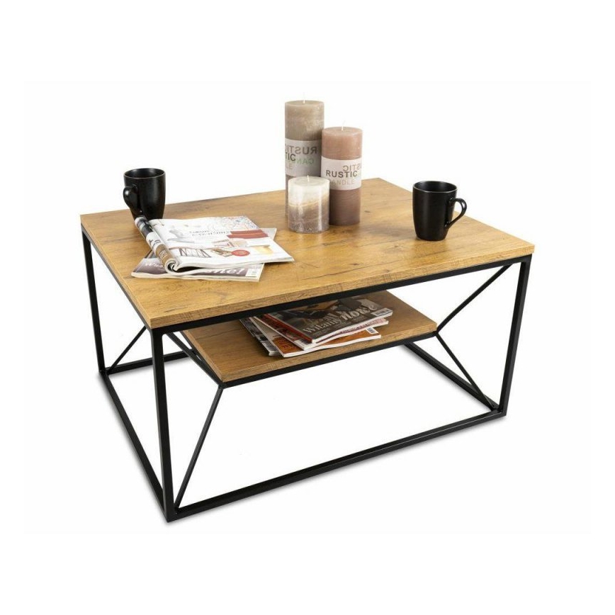 Stolik kawowy BASICLOFT 40x80 cm czarny/brown