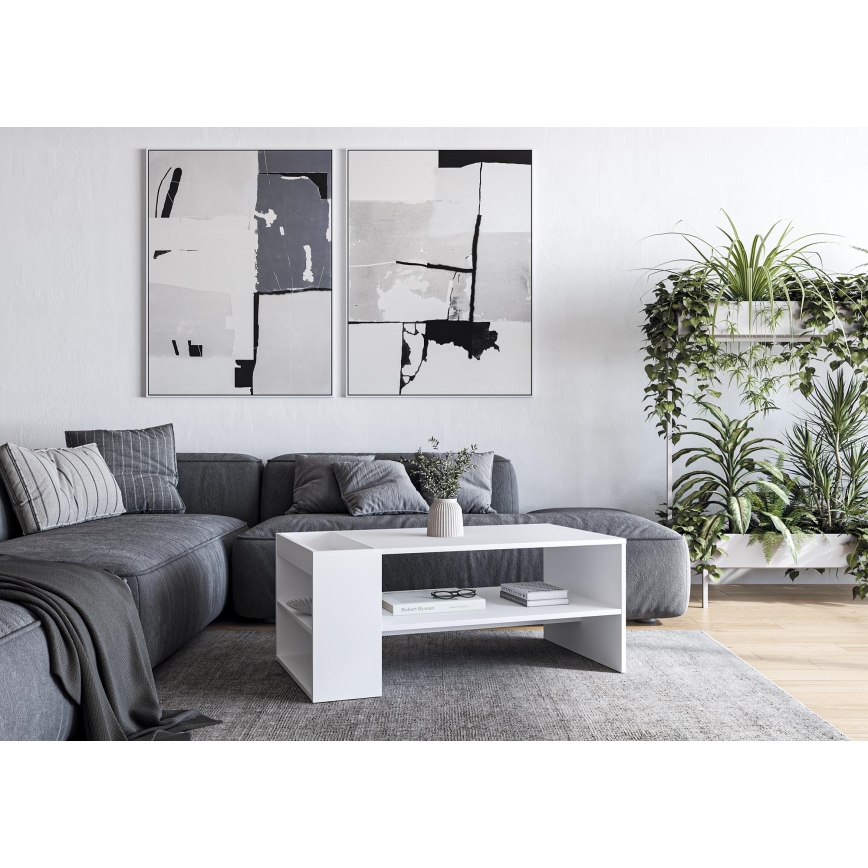 Stolik kawowy BELA 100x42 cm biały
