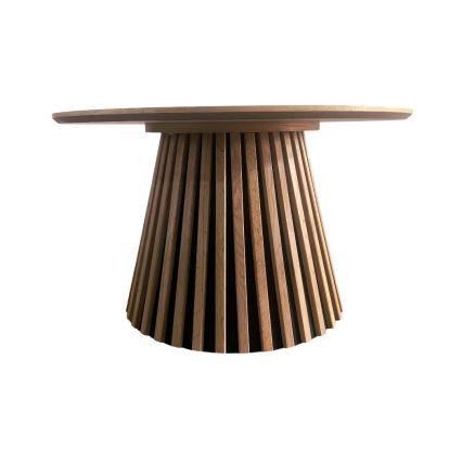 Stolik kawowy CARINA, średnica 75 cm, dąb/czarny