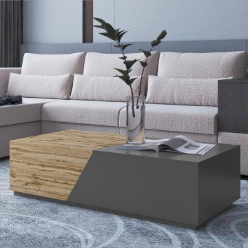 Stolik kawowy CEELIAS 124x42 cm antracyt/dąb wotan