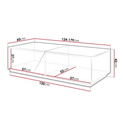 Stolik kawowy CEELIAS 42x124 cm antracyt/dąb Wotan