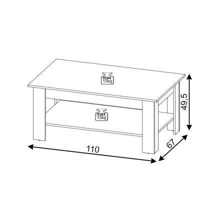 Stolik kawowy COCO dąb artisan