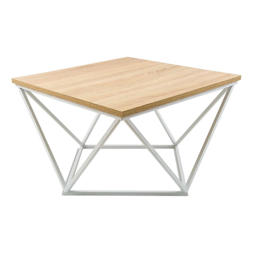 Stolik kawowy CURVED 60x60 cm biały/beżowy