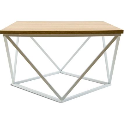 Stolik kawowy CURVED 60x60 cm biały/beżowy