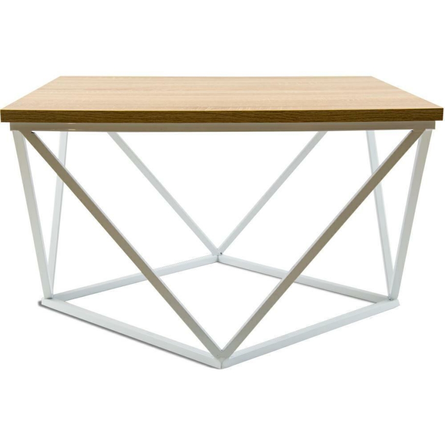 Stolik kawowy CURVED 60x60 cm biały/beżowy