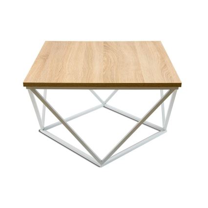 Stolik kawowy CURVED 60x60 cm biały/beżowy