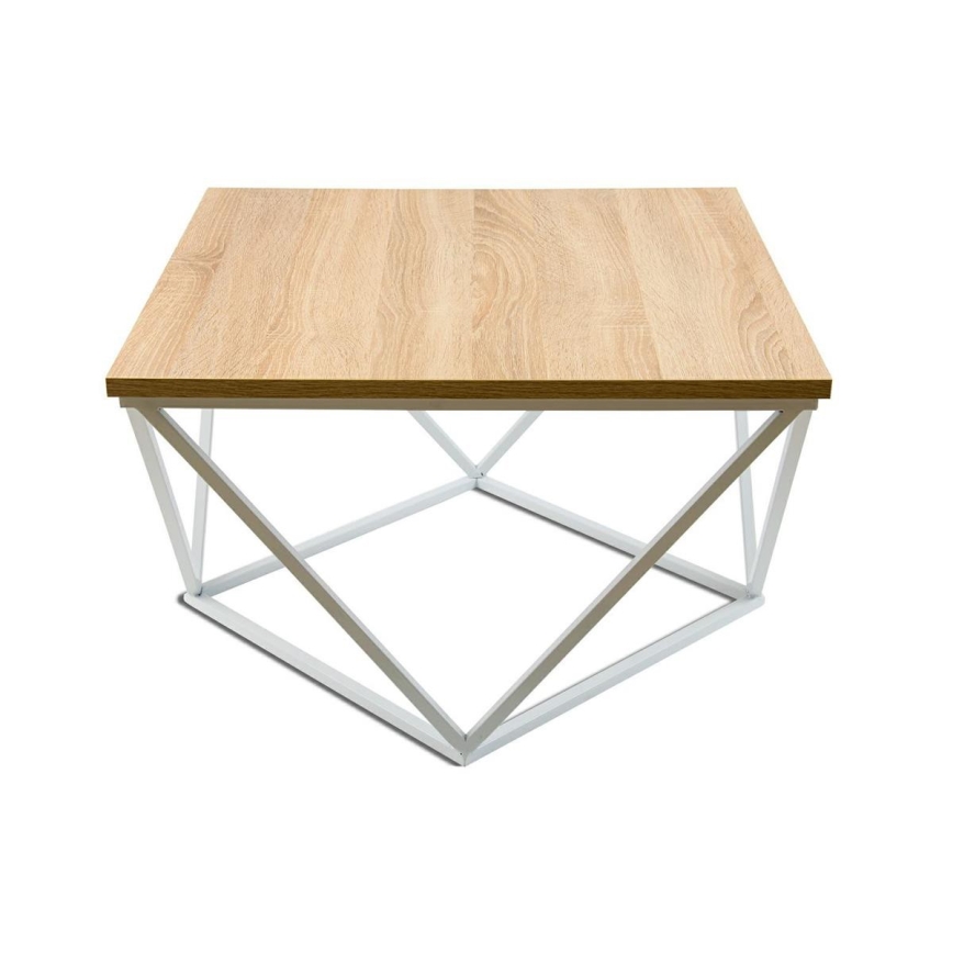 Stolik kawowy CURVED 60x60 cm biały/beżowy