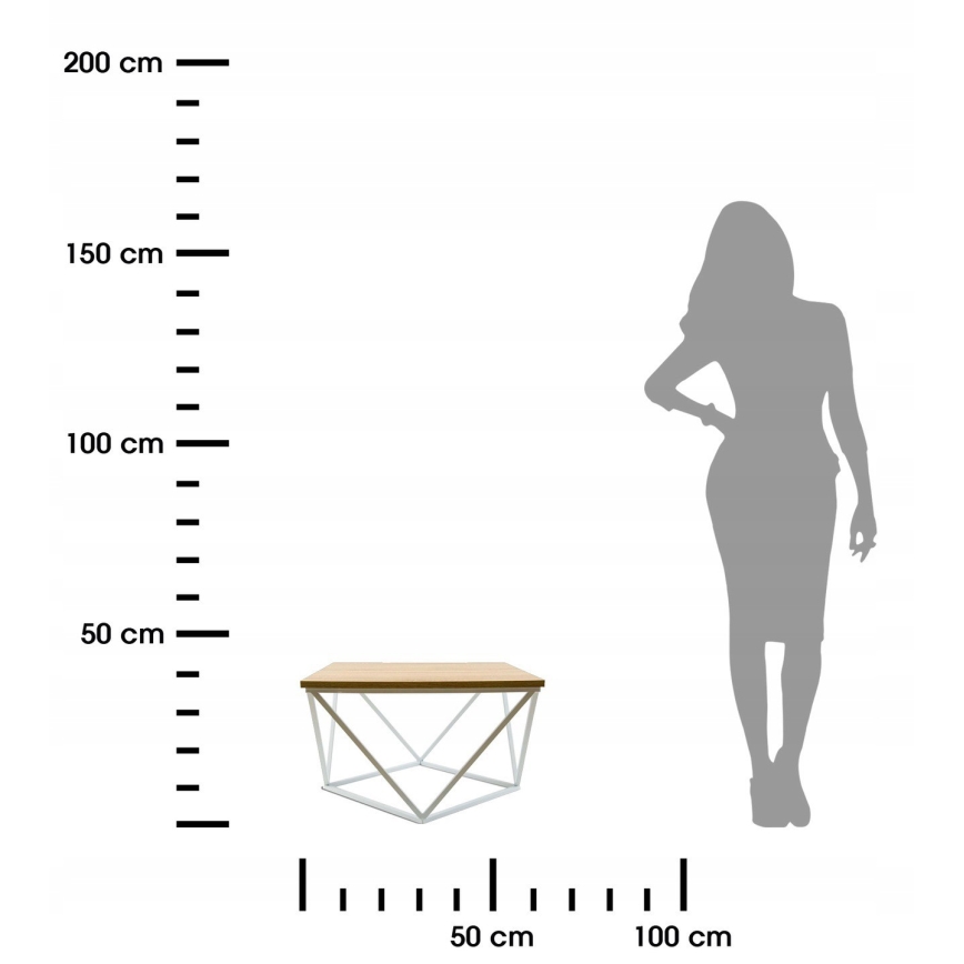 Stolik kawowy CURVED 60x60 cm biały/beżowy