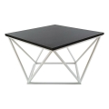 Stolik kawowy CURVED 60x60 cm biały/czarny