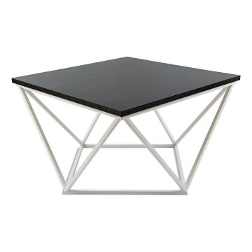 Stolik kawowy CURVED 60x60 cm biały/czarny