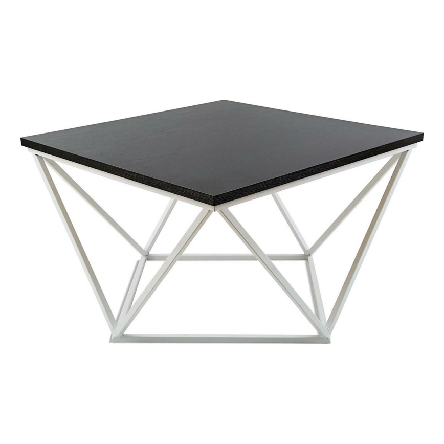 Stolik kawowy CURVED 60x60 cm biały/czarny