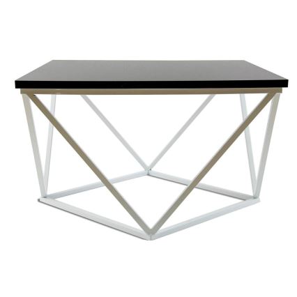 Stolik kawowy CURVED 60x60 cm biały/czarny