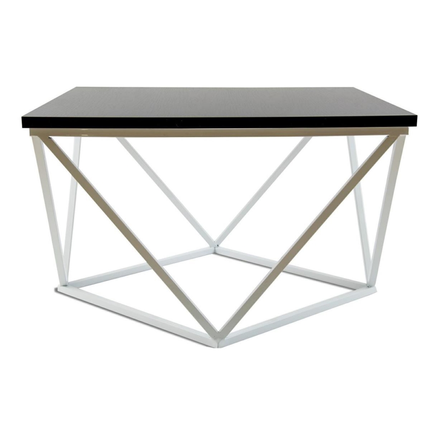 Stolik kawowy CURVED 60x60 cm biały/czarny