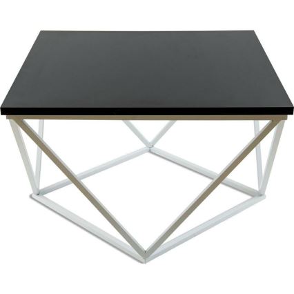 Stolik kawowy CURVED 60x60 cm biały/czarny