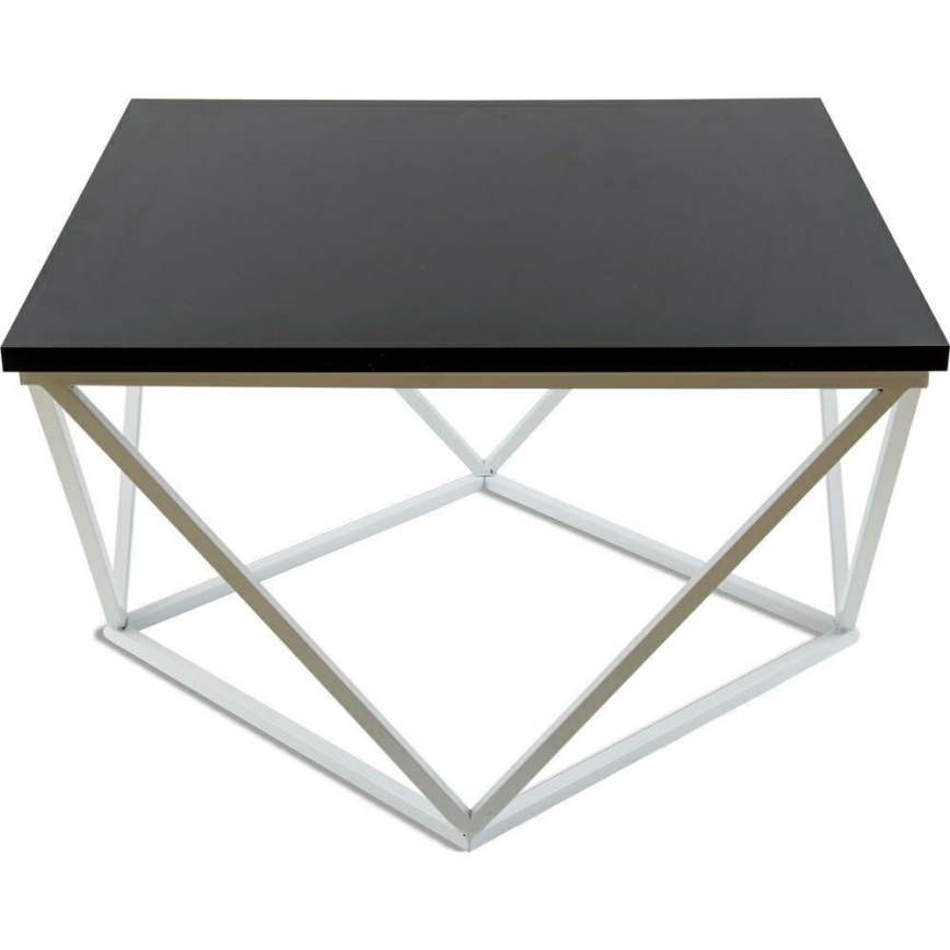 Stolik kawowy CURVED 60x60 cm biały/czarny