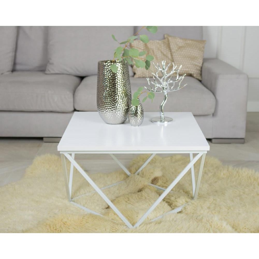 Stolik kawowy CURVED 60x60 cm biały