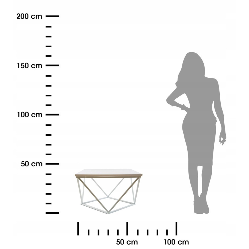 Stolik kawowy CURVED 60x60 cm biały