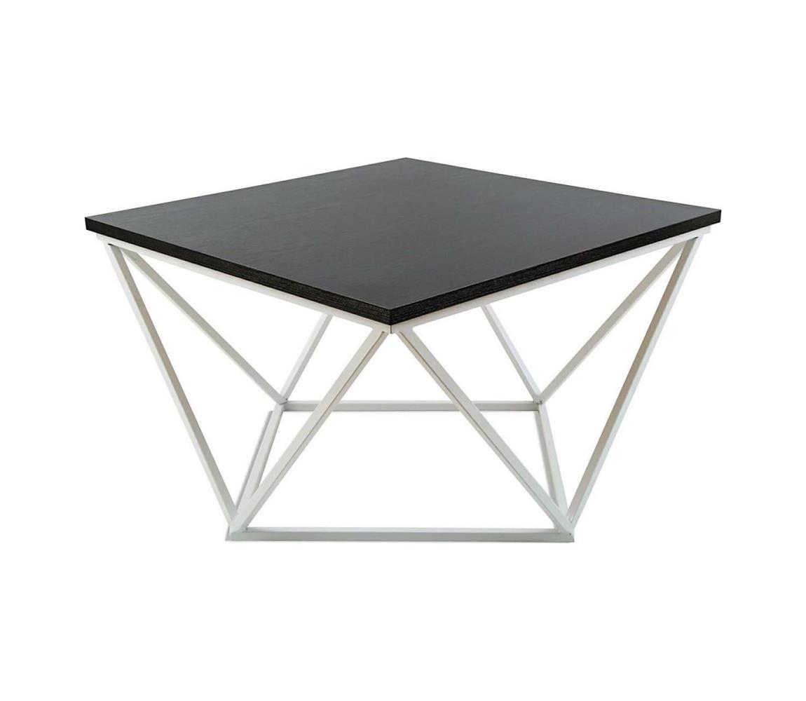 Stolik kawowy CURVED 60x60 cm biały/czarny