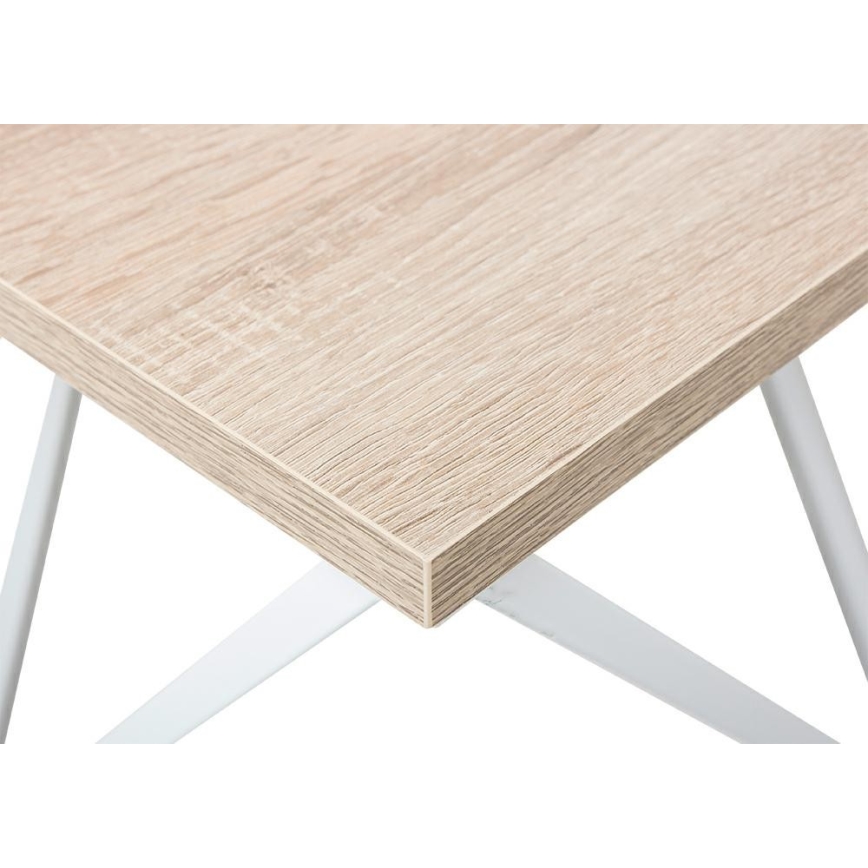 Stolik kawowy CURVED 62x62 cm biały/brązowy