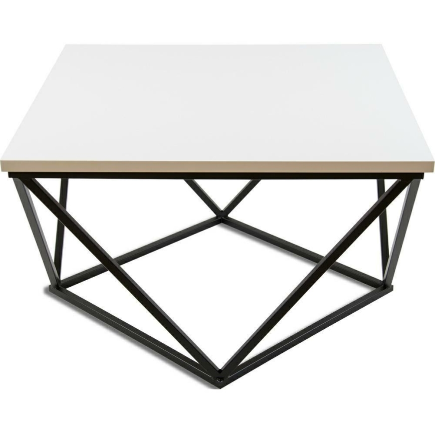 Stolik kawowy CURVED 62x62 cm czarny/biały