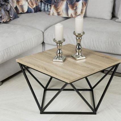 Stolik kawowy CURVED 62x62 cm czarny/brązowy