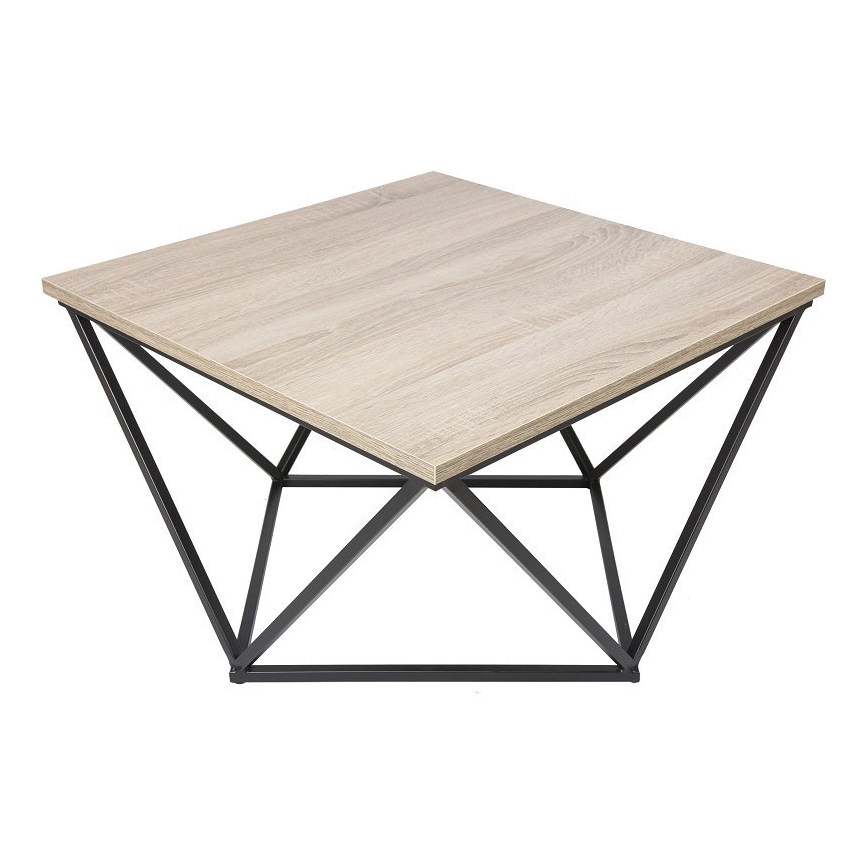 Stolik kawowy CURVED 62x62 cm czarny/brązowy