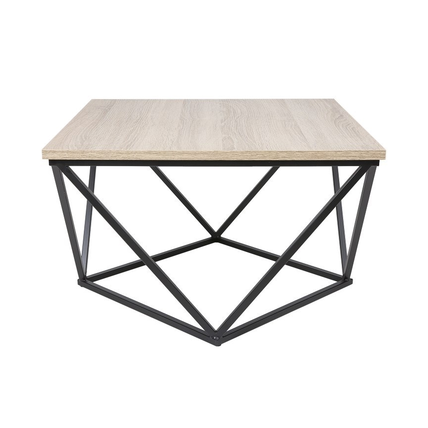 Stolik kawowy CURVED 62x62 cm czarny/brązowy