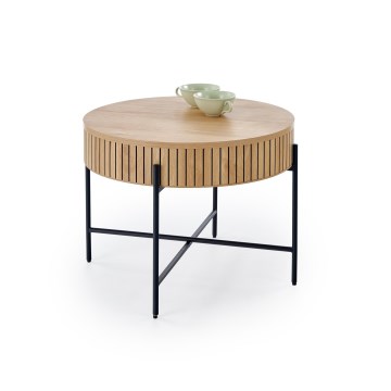 Stolik kawowy DANTE śr. 67 cm brązowy/czarny