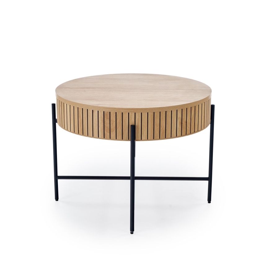Stolik kawowy DANTE śr. 67 cm brązowy/czarny