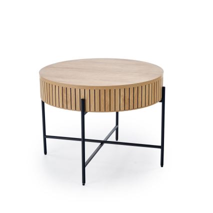 Stolik kawowy DANTE śr. 67 cm brązowy/czarny