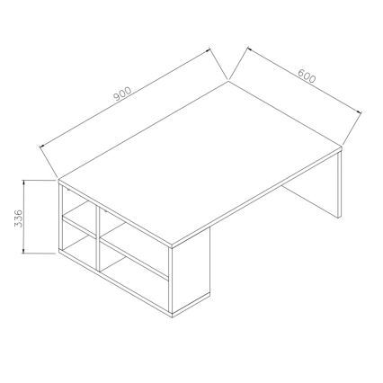 Stolik kawowy DEFNE 34x90 cm biały/brązowy