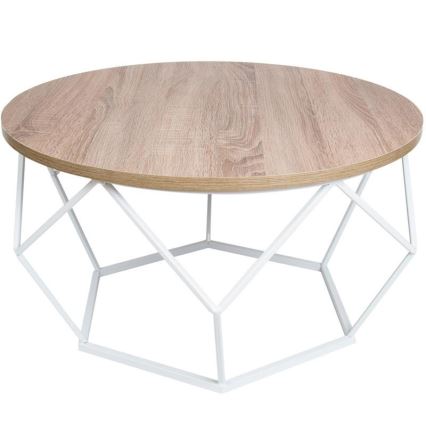 Stolik kawowy DIAMOND 40x70 cm biały/brązowy