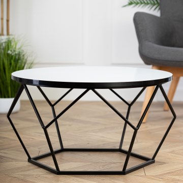 Stolik kawowy DIAMOND 40x70 cm biały/czarny