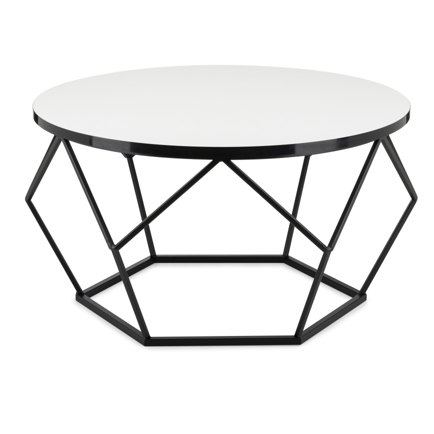 Stolik kawowy DIAMOND 40x70 cm biały/czarny