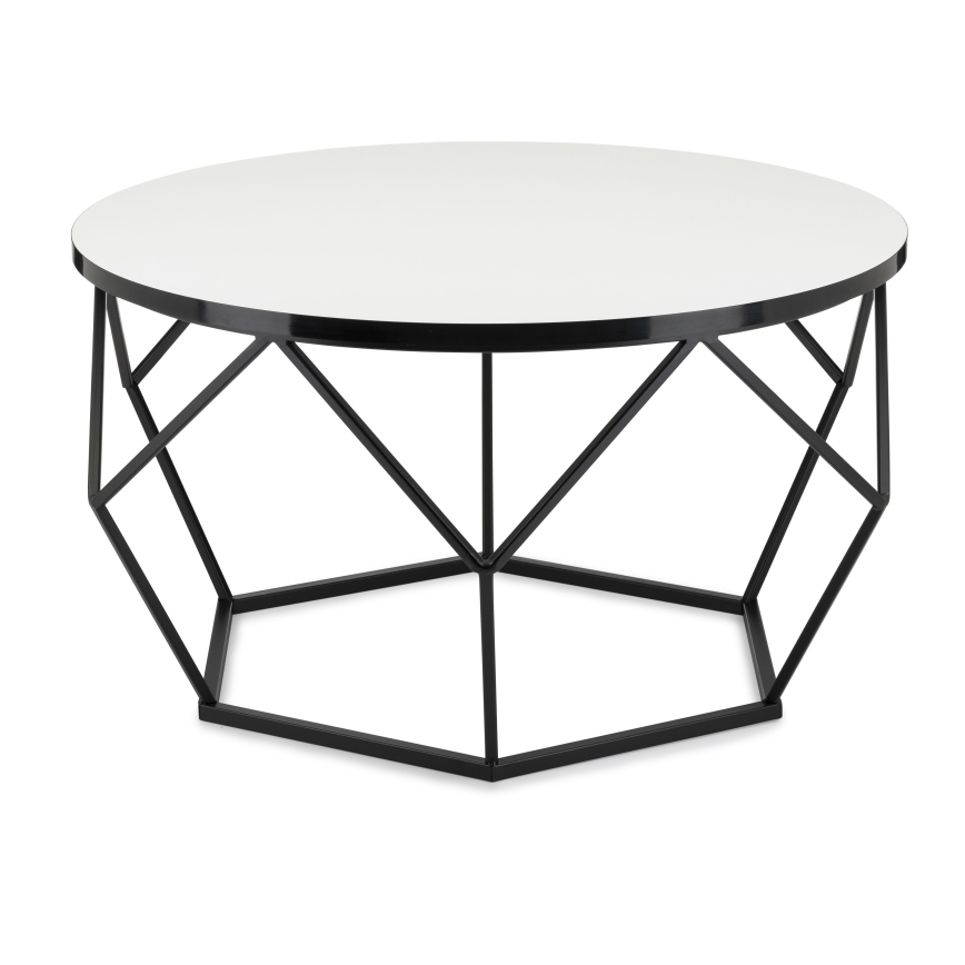 Stolik kawowy DIAMOND 40x70 cm biały/czarny